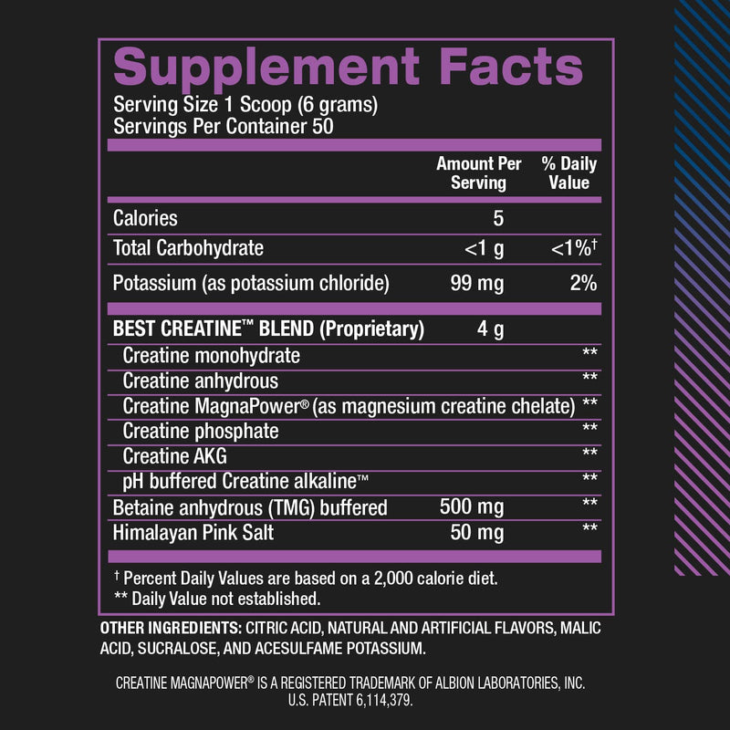 [Australia] - BPI Sports Best Creatine - Creatine Monohydrate, Himalayan Salt - strength, Pump, Endurance, Muscle Growth, Muscle Definition - No Bloat - Snow Cone - 50 servings - 10.58 Oz 50 Servings (Pack of 1) 