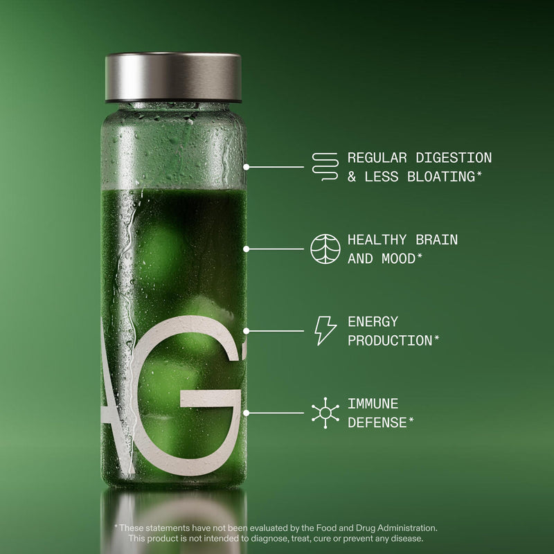 AG1 Athletic Greens Superfood and Probiotic, 75 Vitamins, Travel Pack 14ct | Includes Superfoods and Digestive Enzymes, Adaptogens, and Whole Food Nutrients Spirulina, Chlorella, Enzymes, Gluten Free
