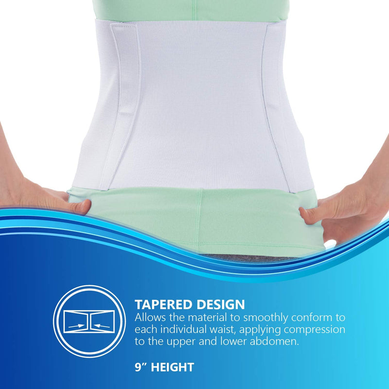 [Australia] - NYOrtho Tapered Abdominal Binder - Firm Compression Wrap - Breathable Stomach Support Post Injury or Surgery - with Contoured Body-Specific Design - 30-36 Inch Made in USA 9 Inch High 