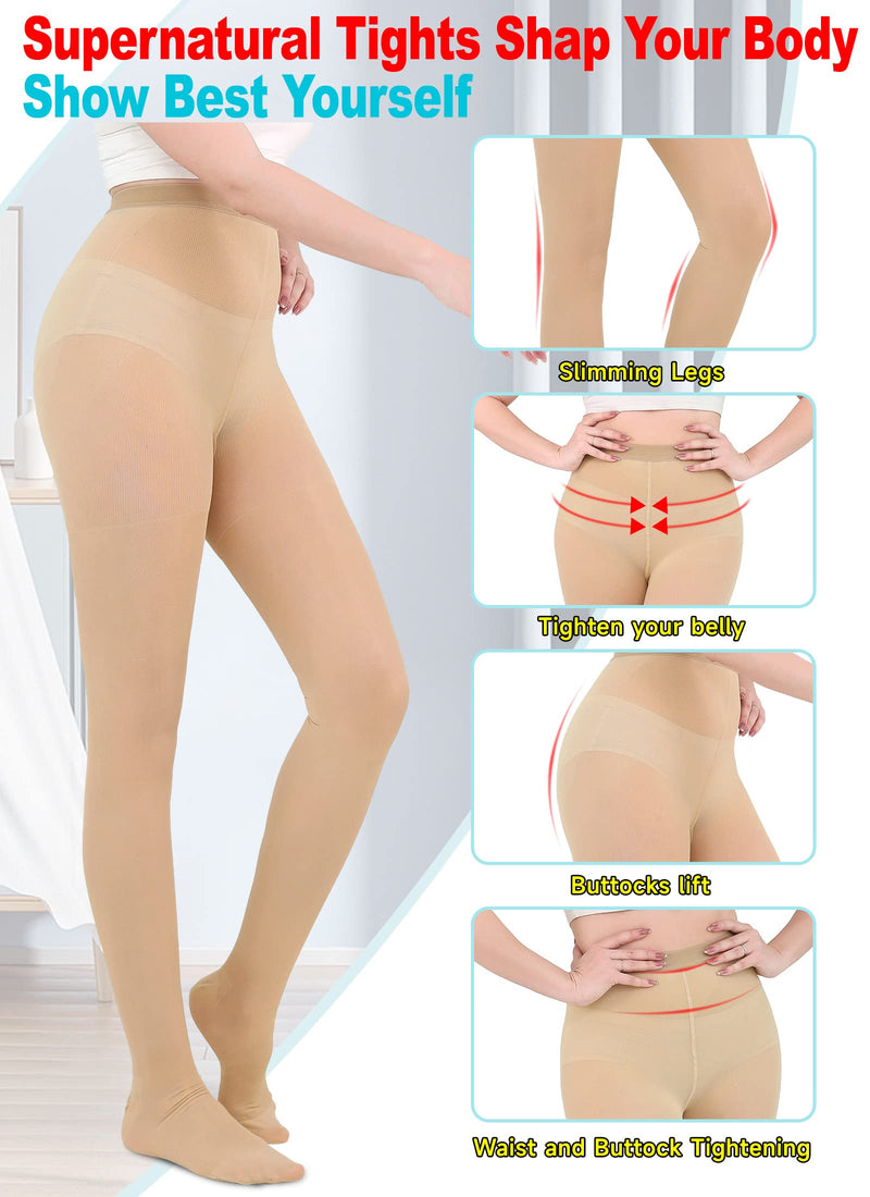 [Australia] - Sheer Compression Pantyhose for Women, Waist High 15-20 mmHg Graduated Compression Stocking, Closed Toe, Comfortable Support Hose for Ladies, Improve Circulation, Relief Swelling, Beige 3XL 3X-Large 15-20mmhg Close Toe Beige 