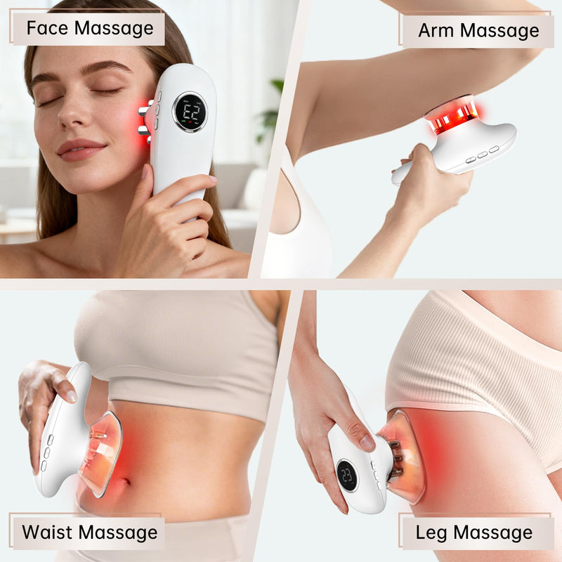 CENXIGO 4 in 1 Body Sculpting Machine-Lymphatic Drainage Massager with 4 Adjustable Functions:Heating,Cupping,Red Light & Massage for Belly, Waist, Arms, Legs and Face