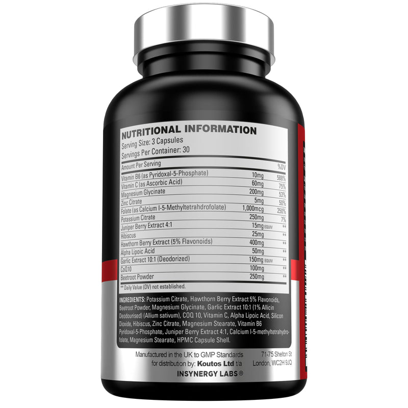 Heart Guard - Premium Blood Pressure Supplement (Maximum Dosage in UK) 13 Ingredients Blood Pressure Tablets 90 Vegan Capsules Heart Health Blood Pressure Support