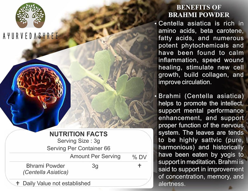 [Australia] - Centella asiatica Powder 50 Gm I Known as Gotu Kola, brahmi I Mandupakarni Powder I Non GMO I Gluten Free I Vegan 