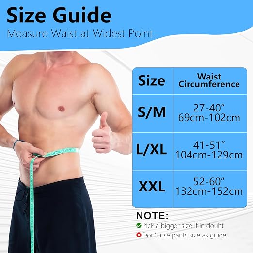 Umbilical Hernia Belt for Men and Women,Abdominal Support Binder with Compression Pad, Belly Button Umbilical Hernia Belts for Men(XXL) XX-Large
