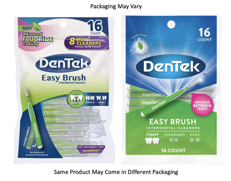 [Australia] - DenTek Easy Brush Interdental Cleaners, Brushes Between Teeth, Tight Teeth, Mint Flavor, 16 Count (Pack of 6) 1 Count (Pack of 6) 