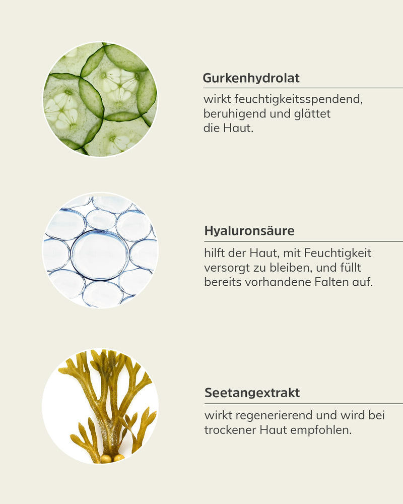 [Australia] - nkm Naturkosmetik München Algae hyaluronic serum - 30 ml - Facial serum with hyaluronic acid - Moisturizes - Vegan - For all skin types - Dermatologically tested 