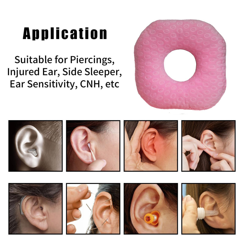 [Australia] - Ear Piercing Pillow for Side Sleepers with Hole for Ear Pain CNH, Donut Pillow for Releasing Ear Inflammation Pressure Sores Ear Pain, Ear Guard Pillow and Sleeping Pillow for Side Sleeper (Pink) Pink 