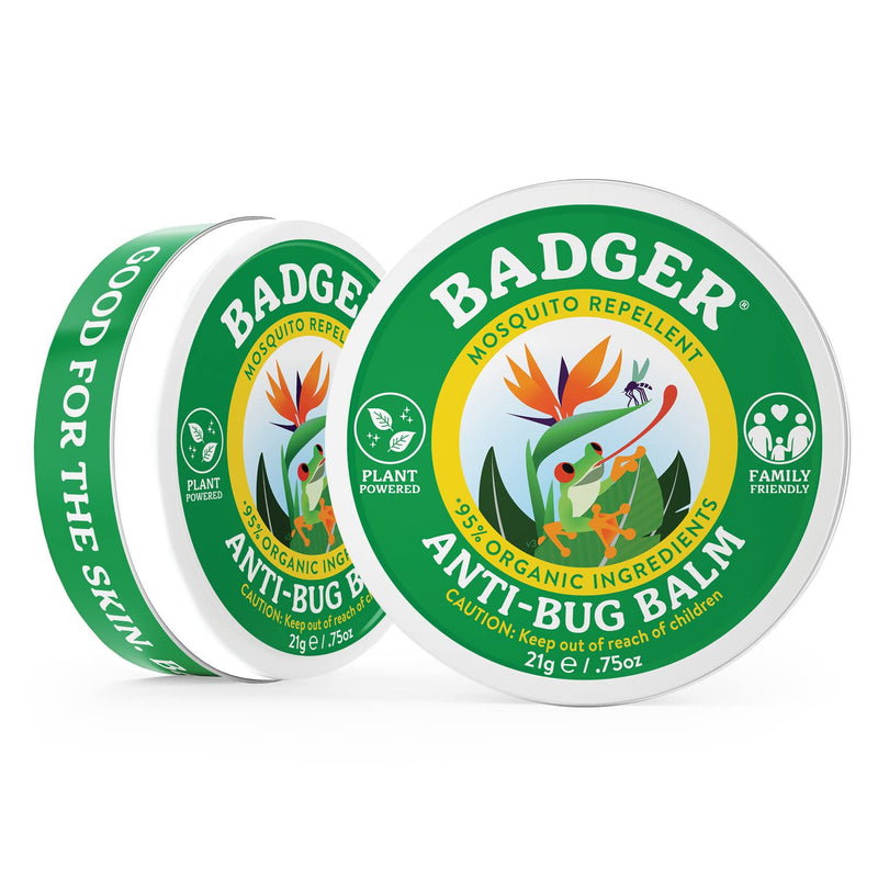 [Australia] - Badger Bug Repellent Tin, Organic Deet-Free Mosquito Repellent with Citronella, Family Friendly Pleasant Smelling Insect Repellent, Easy to Use Travel Size, .75 oz Tin 0.75 Ounce (Pack of 1) 