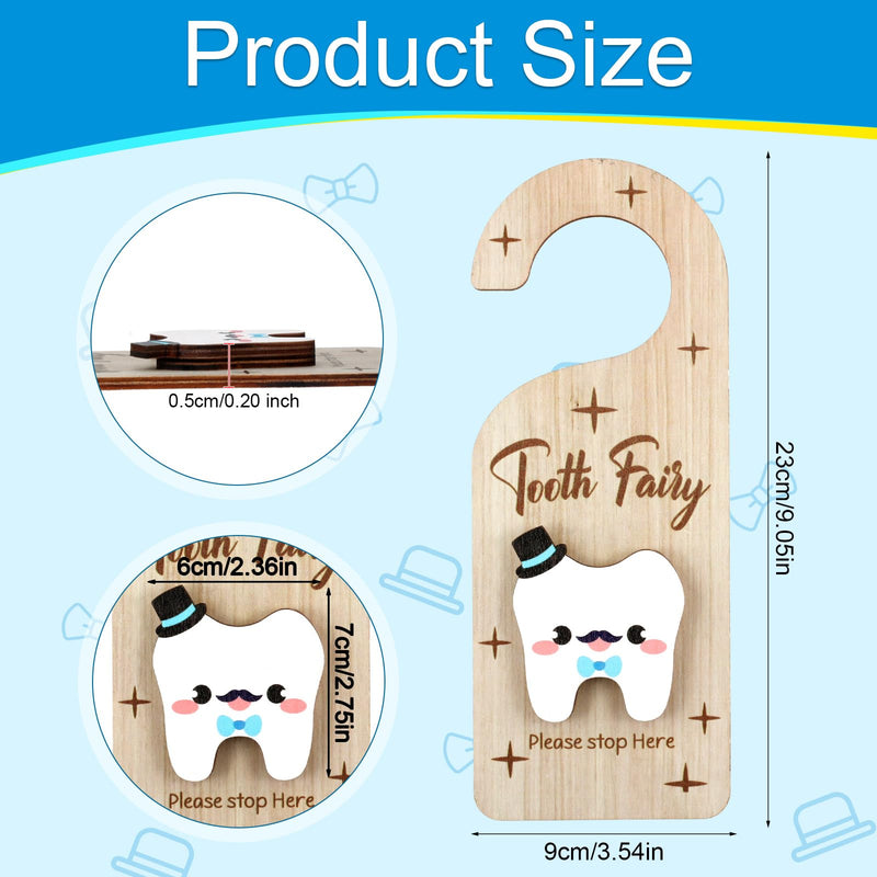 [Australia] - Tooth Door Hanger, Wooden 3D Lost Tooth Keepsake Box with Money Holder Tooth Holder Hanging for Kids Tooth Fairy Accessories Encourage Gift for Room Decor (Boys Style) Boys Style 