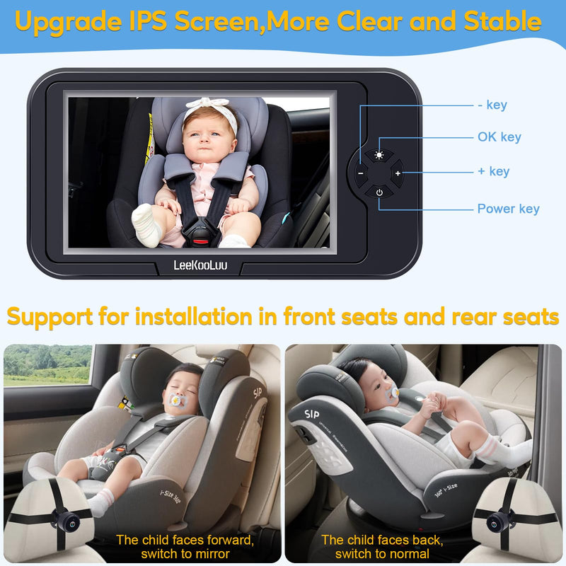 [Australia] - Baby Car Camera for Backseat 1080P - Plug and Play, HD Crystal Night Vision, Easy to Install, 360¬∞ Rotation, Wide View Angle, Protect Baby's Eye - Rear Facing Carseat Camera for Newborn, Infant, Kids Black 