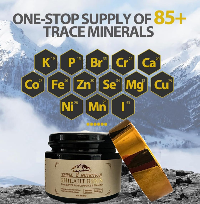 [Australia] - Shilajit Resin 50g Bottle Absolutely Pure Wild Himalayan Authentic Natural Organic Fulvic Acid and 85+ Trace Minerals Most Potent for Men and Women Third Party Lab Tested ISO: 17025 Accredited USA 