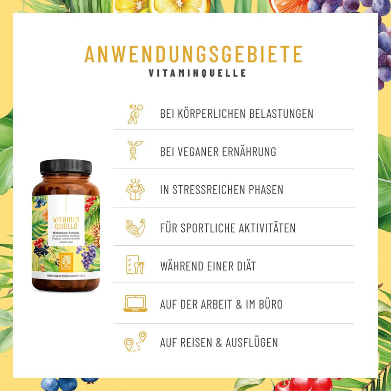 [Australia] - All in One Multivitamin & Mineral Complex - 35 valuable A-Z vitamins and minerals - High-dose multi vitamin capsules - Vegan and without unnecessary additives 