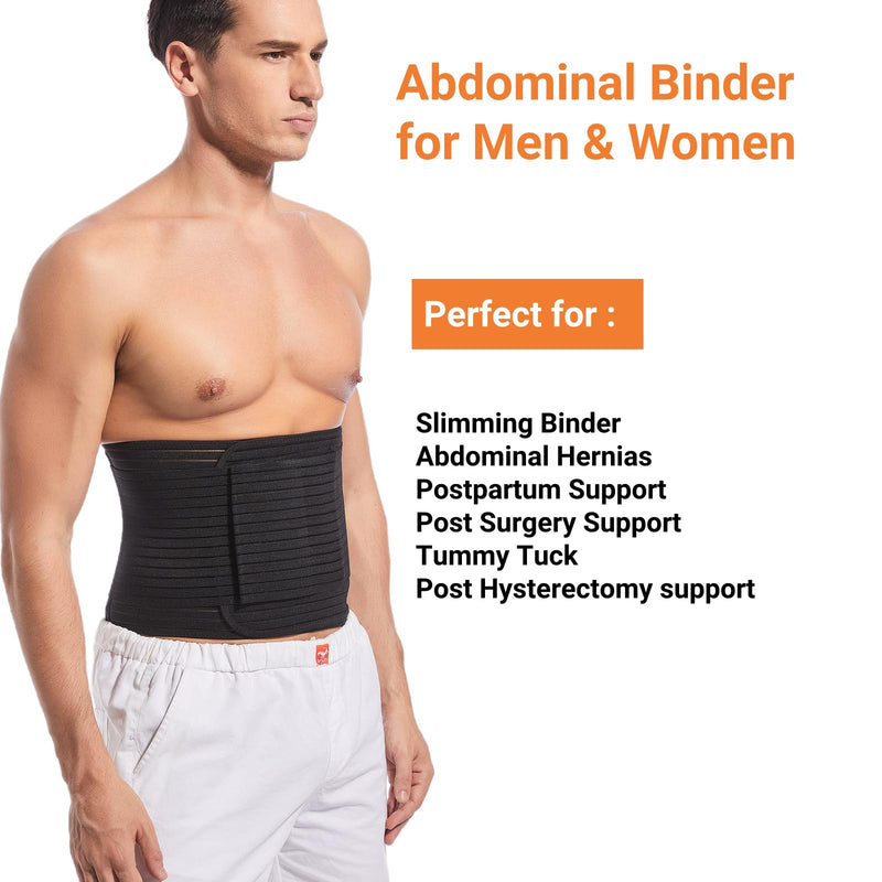 [Australia] - Women/Men Abdominal Binder for Post Surgery, Postpartum Belly Band for Postpartum Moms, Optimal Support for Rapid Recovery (Black, Large) Black 