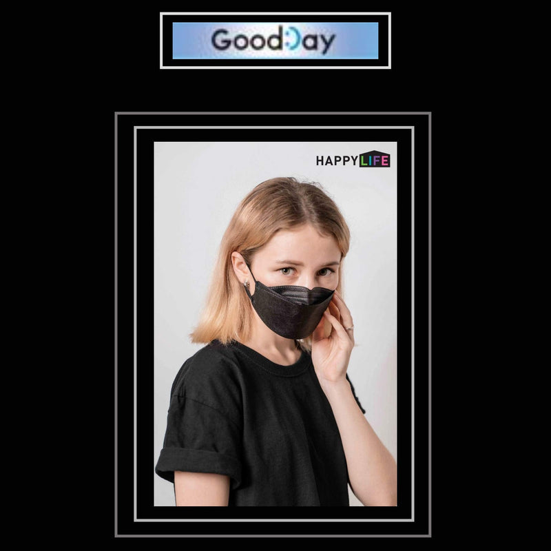 [Australia] - [Happy Life] Premium 3D Black KF94 Face Mask, Good Day, Individual Pack Made in Korea (24) 24 