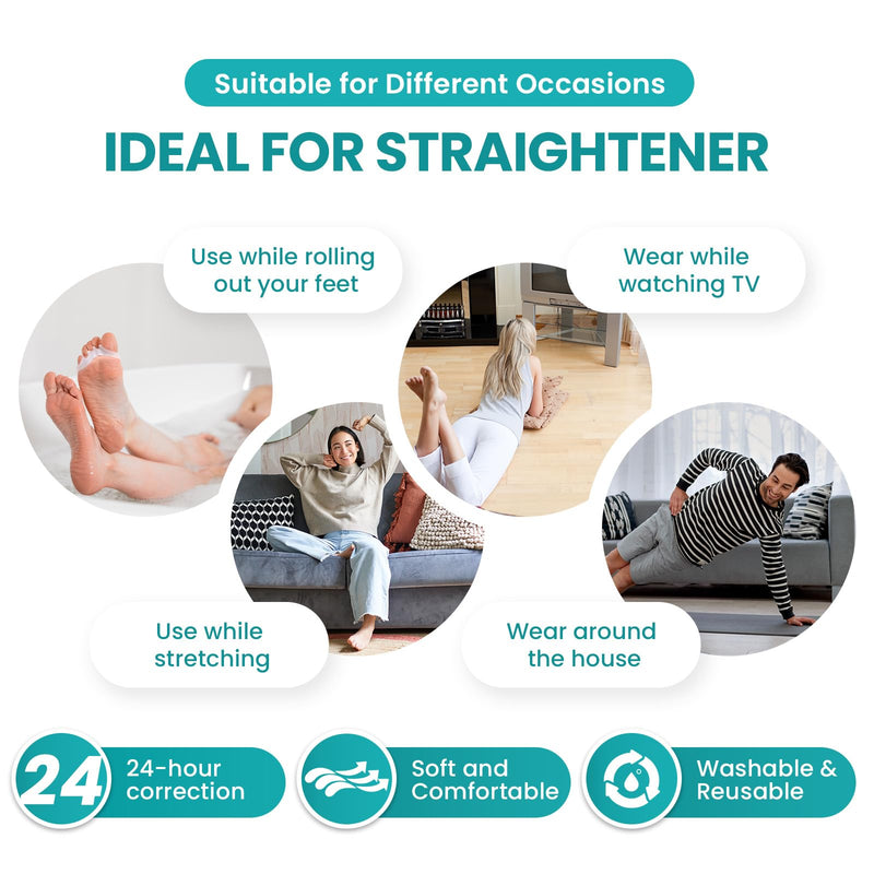 [Australia] - Silicone Toe Separators for Correct Bunion - 8 Pack Promifun Toe Spacers for Feet Men - Hammertoe Straighteners for Women-White 