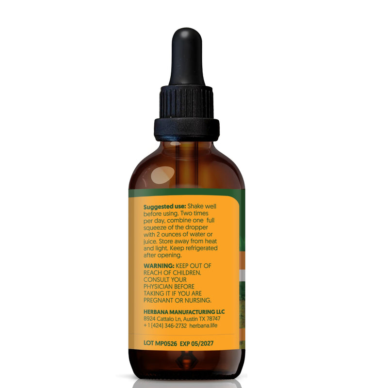 Herbana Manufacturing Magnesium Plus Pineapple Flavor - Magnesium Citrate, Glycinate, L-Threonate & Vitamin B6, D, C - Liquid Drops Supplement 4 fl oz - Advanced Complex - 60-Day Supply