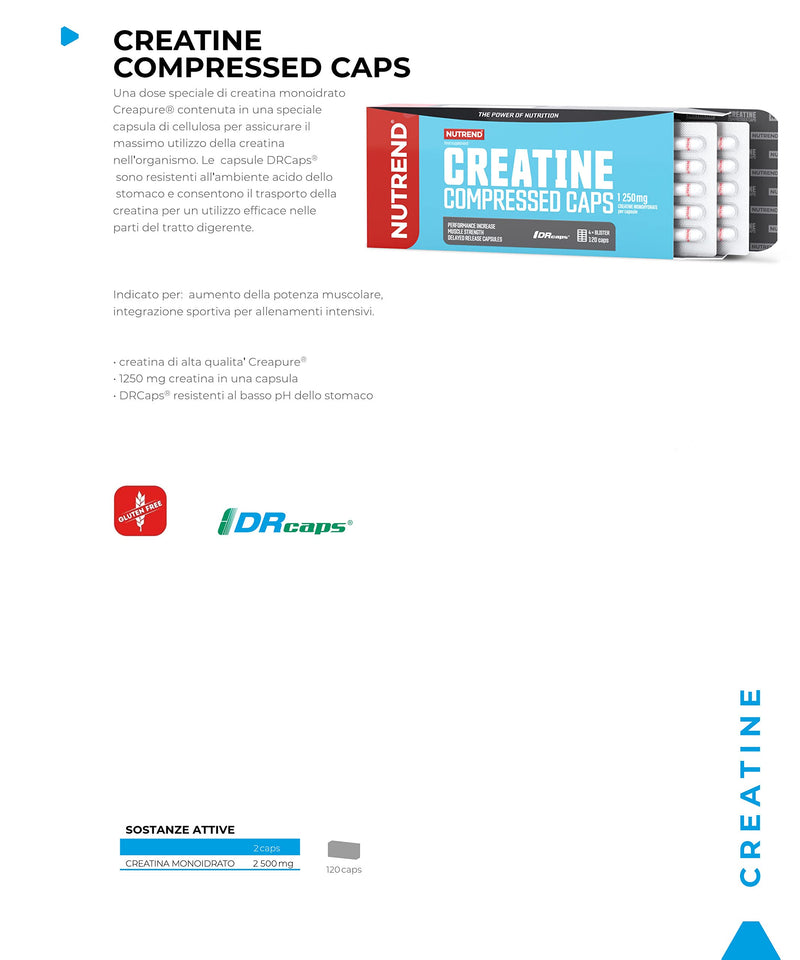 NUTREND Creatine Compressed Capsules, 120-Count
