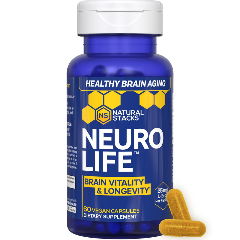 NATURAL STACKS NeuroLife & Resveratrol Supplement Bundle - Supports Longevity & Brain Aging* - 120 Total Capsules