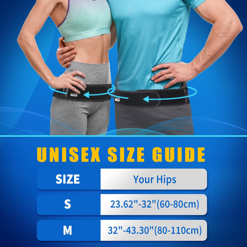 [Australia] - MOSKESON Unisex sacroiliac hip belt to relieve sciatica, back, pelvis, leg and sacral nerve pain caused by dysfunction of the sacroiliac joint (M, 82-115cm) M 