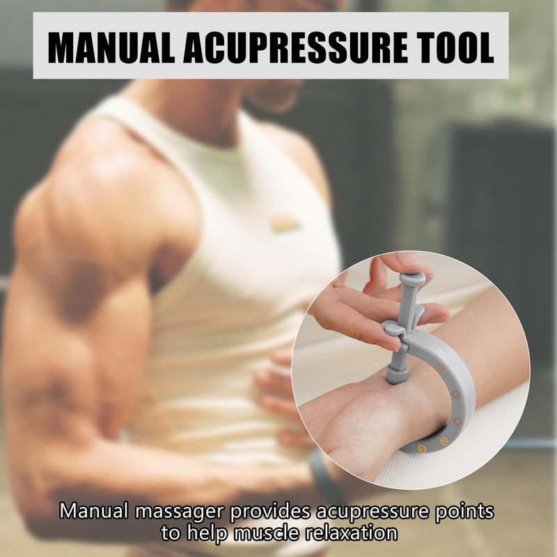 [Australia] - 2PCS Acupuncture Clip Tool, Migraine Relief Hand Clip, Compact Pressure Point Massage Tool, Portable Pressure Point Clip for Hand Foot Ear Migraine Relief, Light Gray 