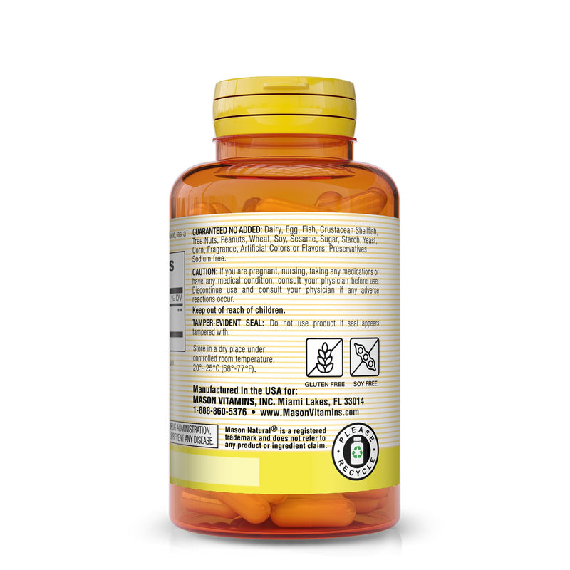 MASON NATURAL Milk Thistle 500 mg - Support Healthy Liver Function, Cleanse and Detox, Herbal Dietary Supplement, 60 Capsules 60 Count (Pack of 1)
