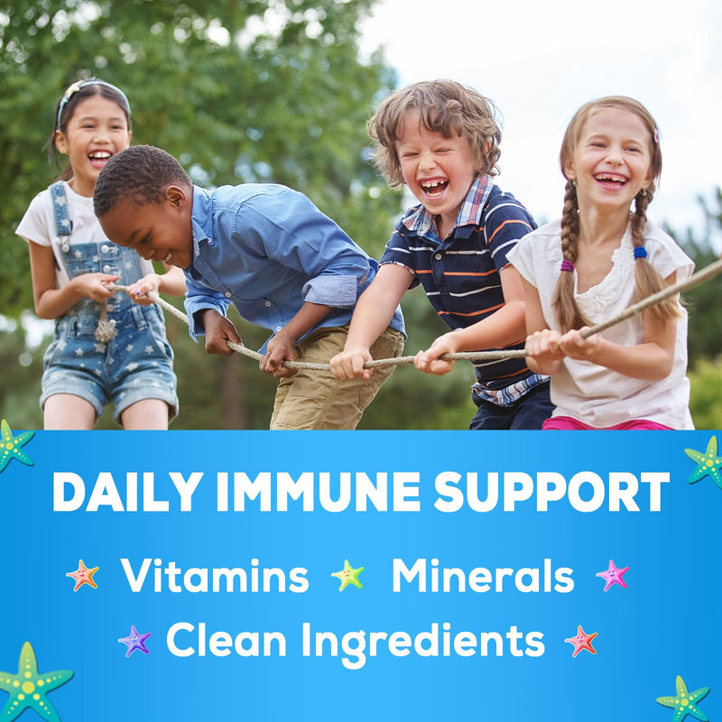 [Australia] - Kids Immune Support Gummies with Vitamin C, Zinc & Echinacea, Gluten Free & Non-GMO Chewable Immune Support for Kids Gummy, Daily Childrens Immune Support Vitamins, Vegan, Berry Flavor - 90 Gummies 
