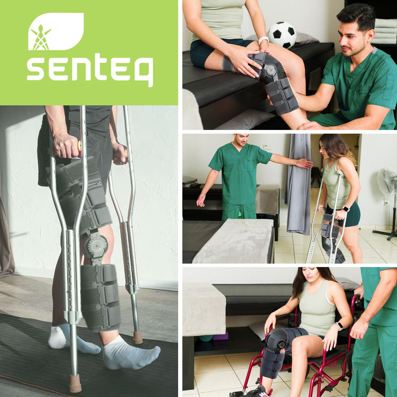 [Australia] - SENTEQ Knee Brace ROM Adjustable Post Op Knee Support Orthosis Immobilizer Protector for Left Leg and Right Leg, Both Men and Women 