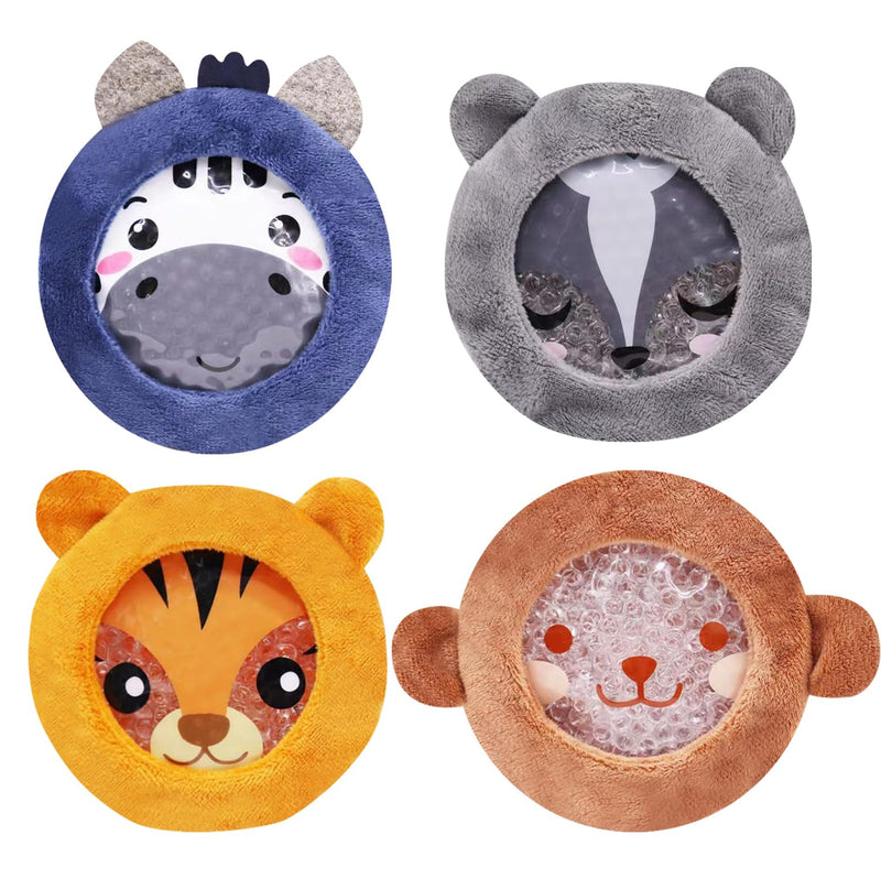 ZOMAPLE Boo Boo Ice Packs for Kids, 4 Pack, Boys Set – Calm Tears Fast with Hot & Cold Relief – Leakproof, Flexible When Frozen, BPA & PVC Free Gel – Kids Ice Packs for Boo Boos in Animal Designs Child-friendly Pack of 4