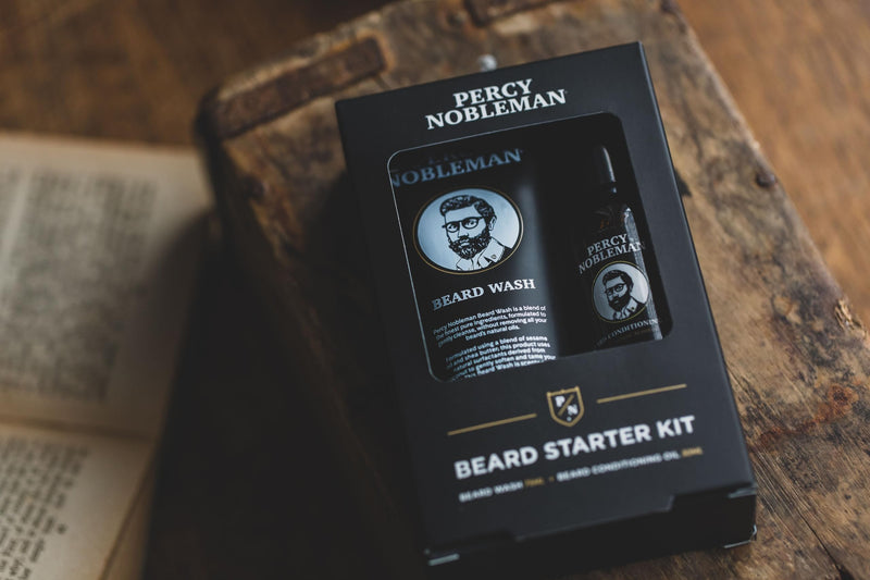 [Australia] - Percy Nobleman Beard Starter Set, a beard care set with beard oil and beard wash, suitable as a filler for stockings, 30ml / 75ml 
