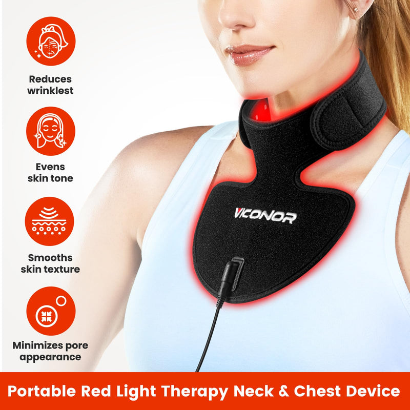 [Australia] - Red Light Therapy for Neck and Chest, Red Light Therapy for Face and Neck Device Portable 660nm Red Light & 850nm Near Infrared Light Therapy for Body for Skin Tightening 