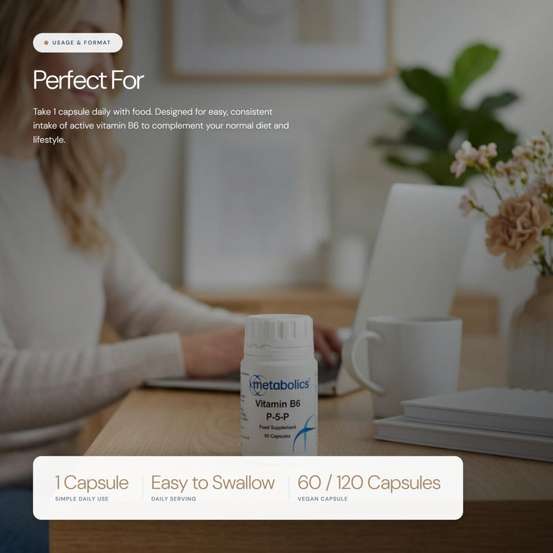 Vitamin B6 P5P- 60 Capsules | B6 Capsules | 34mg B6 Per Capsule