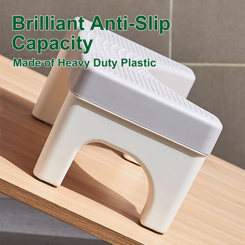 [Australia] - Toilet Stool Poop Stool for Squatting Posture, Portable Plastic Potty Stool for Adults, Toilet Poop Stool Squat Adult, Non-Slip Poop Stool for Bathroom Adults, Pooping Stool for Kids, Patented 6.7" (1 Pack) Gray 