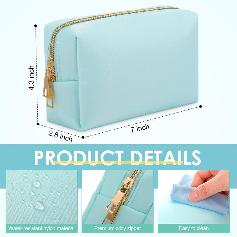 Kigeli 12 Pcs Nylon Makeup Bag Bulk Cosmetic Pouches Preppy Cosmetic Bag for Women Waterproof Travel Zipper Organizer Little Outdoor Accessory Makeup (Nylon, Foam,Macaron) Nylon, Foam Macaron