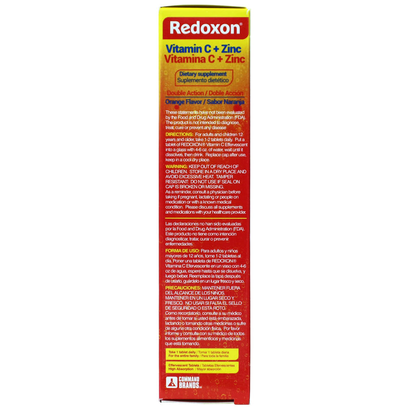 [Australia] - Redoxon Vitamin C + Zinc, Effervescent Tablets of Vitamin C and Zinc, Helps Support Your Immune System, Orange Flavor, 20 Effervescent Tablets, 2.82 Oz, Box 20 Count (Pack of 1) 