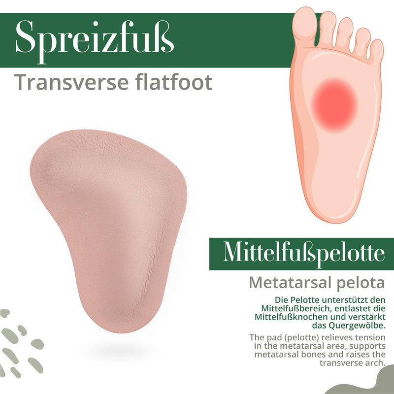 [Australia] - SULPO 2 pairs of T-shaped orthopedic insoles for flat feet - leather splayfoot pads - metatarsal pads - metatarsal pads - transverse arch support - self-adhesive - 38-40 