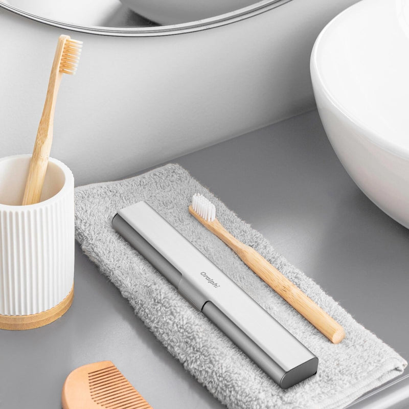 [Australia] - Aluminum Toothbrush Travel Case, Portable Travel Toothbrush Holder, Durable Manual Toothbrush Box Container for Traveling, Bathroom, Camping, Business Trip-1Pack Silver 1 Pack 