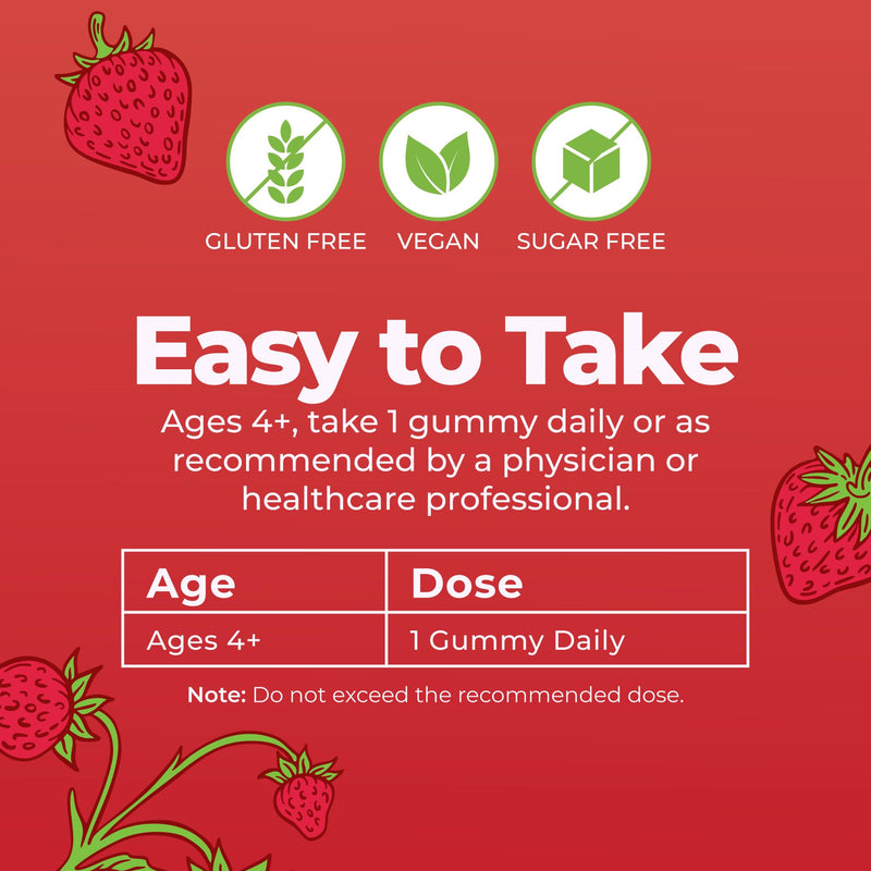MARYRUTH'S Organic Vitamin D3 + B12 Gummies for Ages 4+, 60 Servings, Vegan | Bone Health, Immune Support, Energy Metabolism, Cognitive Function, Vegan