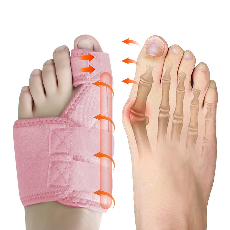 [Australia] - Ruilabao Hallux Valgus Correction Splint for Left and Right Hallux Valgus Bandage for Men and Women Protection of the Big Toe (Pink, Left) Pink 