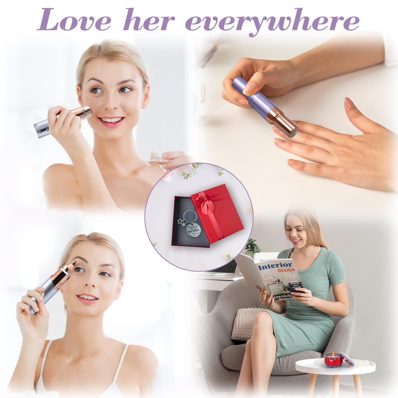 [Australia] - Electric Beauty Epilator+Facial Hair Remover for Women, Hair Removal Device Gift Set, Portable Epilation System, Painless Shaver for Body Face Chin Lip L 