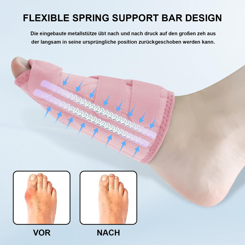 [Australia] - Ruilabao Hallux Valgus Correction Splint for Left and Right Hallux Valgus Bandage for Men and Women Protection of the Big Toe (Pink, Left) Pink 