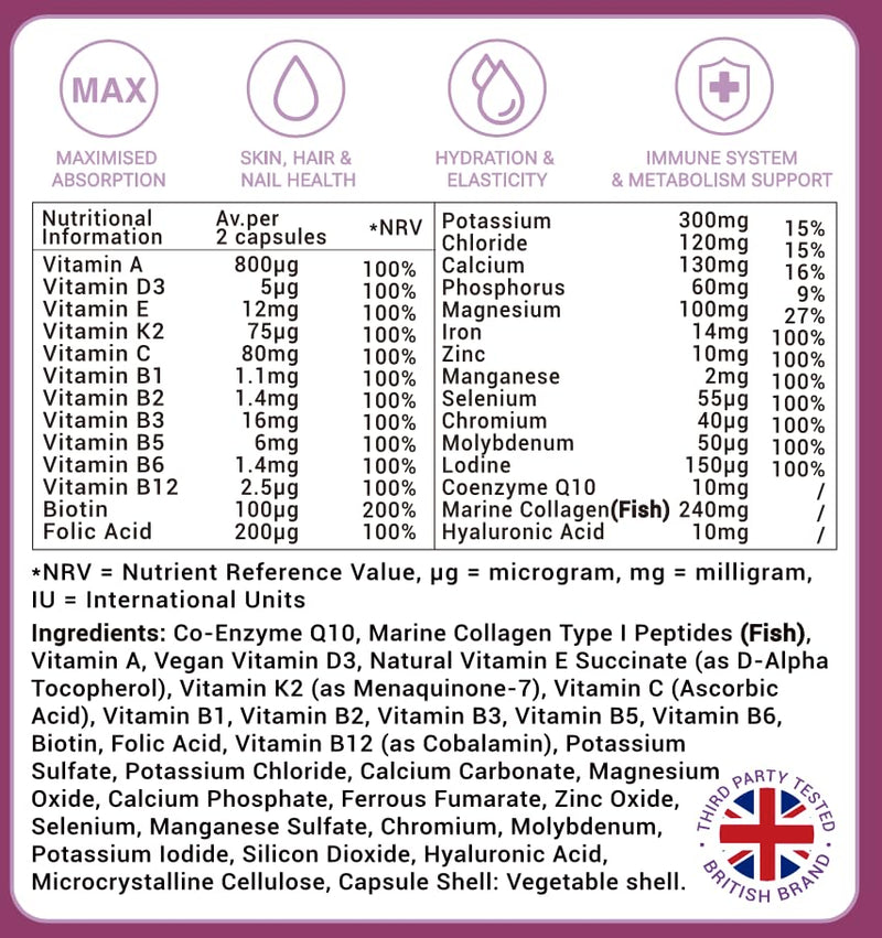 Liposomal Multivitamin for Women, 28 Vitamins & Minerals – Boost Energy, Immune Support, Antioxidant Power & Hair, Skin, Nail, Bone Health, 60 Capsules, 1 Month Supply