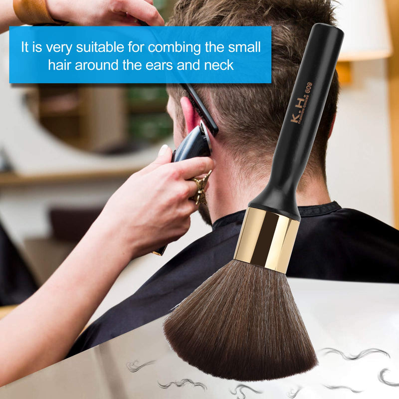Neck Duster Brush, Neck Face Duster Broken Hair Sweep Brush Professional Salon Barber Hairdressing Brush Hair Cutting Duster Brush Hair Sweep Cleaning Barbershop Accessories(Black) Black
