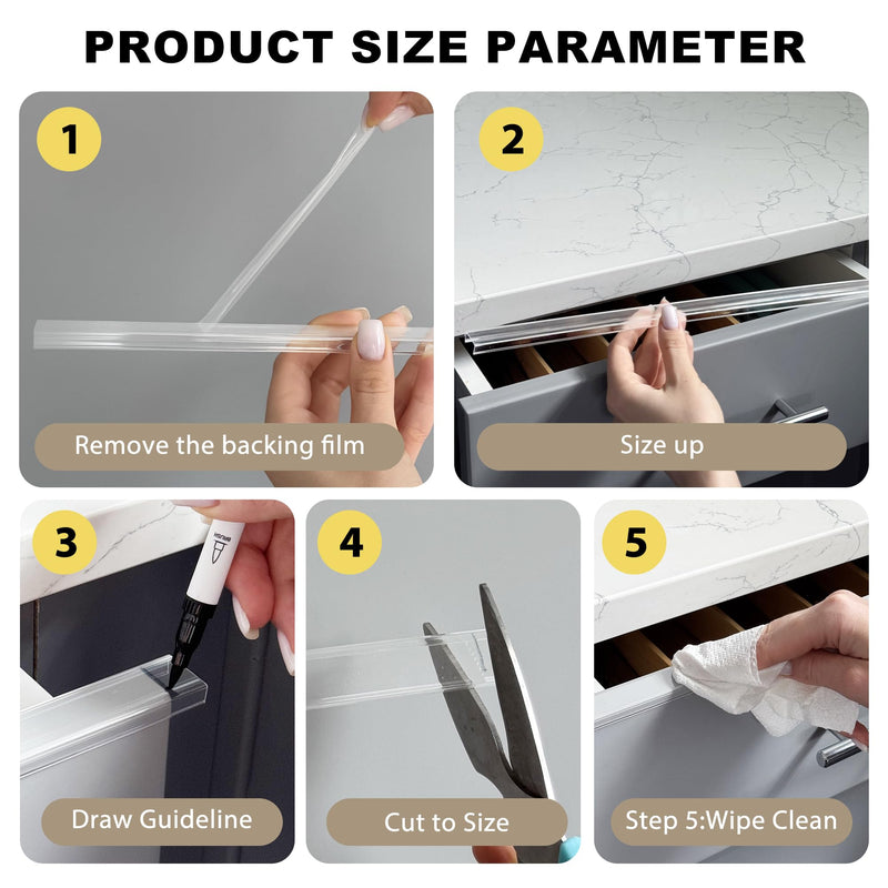 [Australia] - Cabinet Protectors for Kitchen Cabinets, Cabinet Door Protector Trash Drawer Protector Edge Guard, Plastic Slip on Protectors for Cabinets‚Äì 3/4" Thick, 18" Length 18" Length x 3/4" Thickness 4 