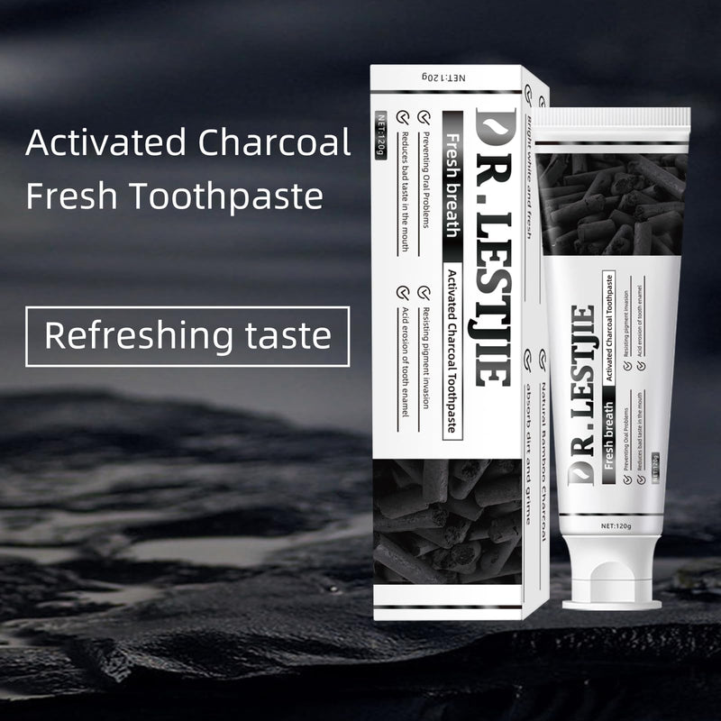 Activated Charcoal Toothpaste,Clean Mint- 100% Charcoal Teeth Whitening Toothpaste for Sensitive Teeth Strengthens Teeth Enamel and Gums 4.23oz-3Pack activated charcoal 4.23 Ounce (Pack of 3)
