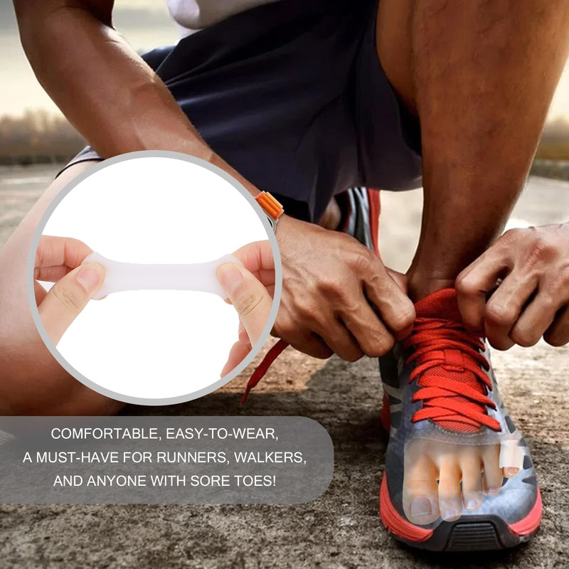 [Australia] - Gel toe caps, pack of 16 toe protection, silicone toe cuffs, breathable finger protection, small toe protection, toe divider, toe protector for toe friction relief, white 