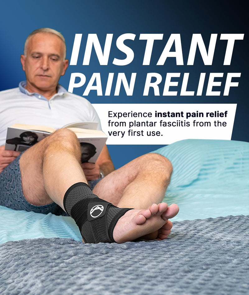 [Australia] - Plantar Fasciitis Sleeve - Plantar Fasciitis Relief, Plantar Fasciitis Socks, Ankle Compression Sleeve, Ankle Support for Women, Plantar Fasciitis Brace, Ankle Sleeve, Ankle Support Men Large Black 1 