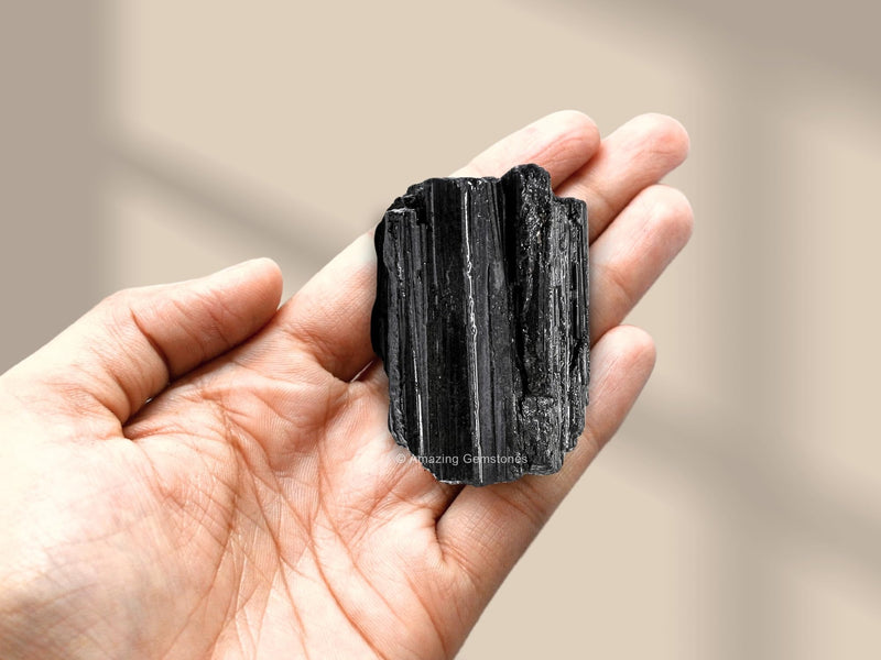 [Australia] - Amazing Gemstone Black Tourmaline Raw Protection Crystals and Healing Stones, Natural Rocks for Tumbling - Raw Stones and Crystals (2 Pieces) 2 Pieces 
