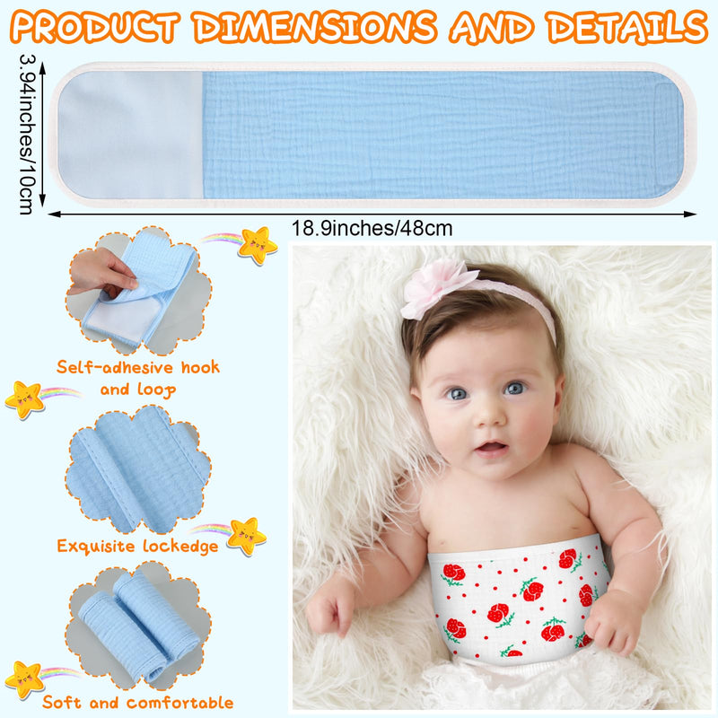 [Australia] - 8 Pcs Baby Infant Umbilical Cord Comfort Adjustable Cotton Belly Band for Protection, Baby Gifts for 0 To12 Months (Cute) Cute 