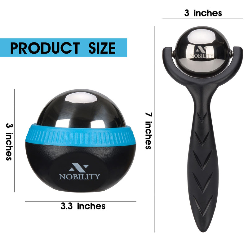 [Australia] - Nobility Massage Ball Roller– Ice Cold and Hot for Deep Tissue and Sore Muscle Relief of Stiffness and Stress, Body, Neck, Back, Foot, Plantar (Black) Black 