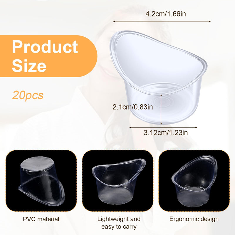 [Australia] - SHENLIU 20 Packs of 5 ml Disposable Eyes Washes Cups, Portable Plastic Measuring Cups, Eyes Wash Sets Bath Eye Wash Eye Care Tools for Drops Elderly and Travel Cleaning, Quick Fatigue Relief 